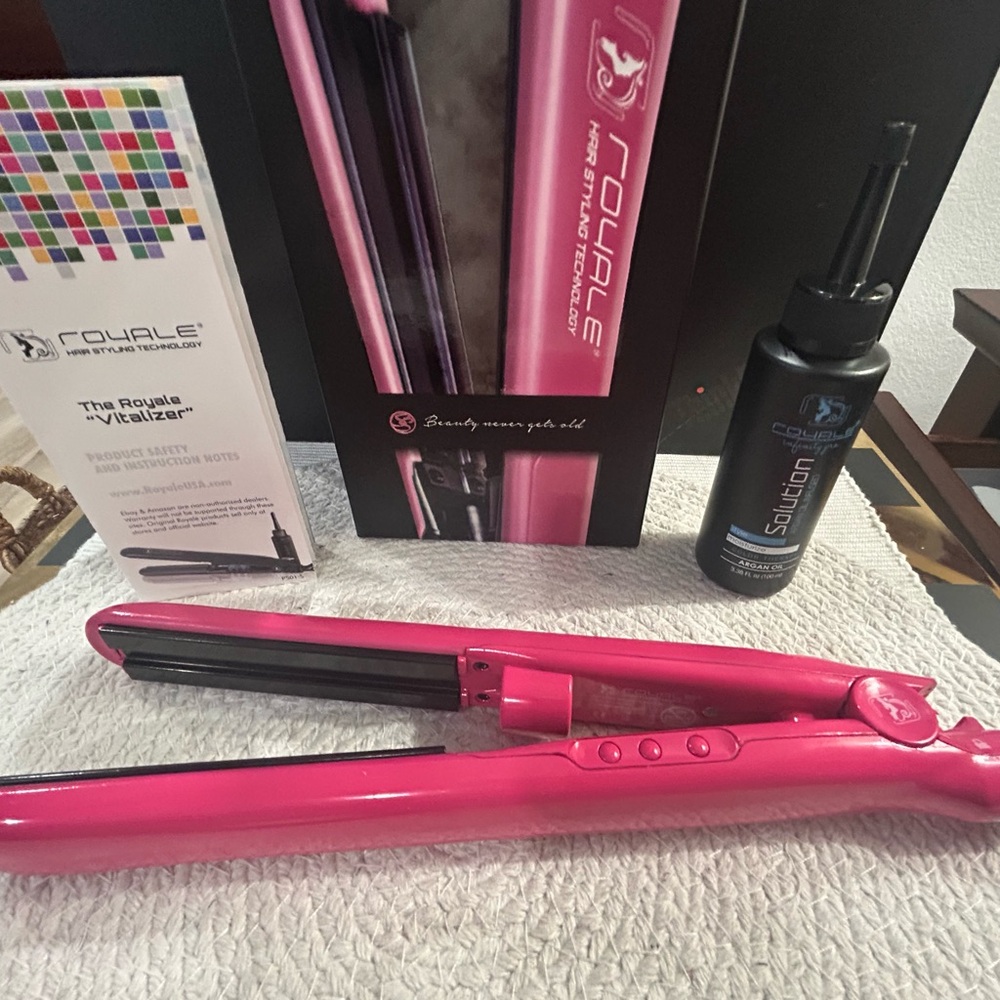 ❤️‍🔥Ceramic Vapor Styling Straightener with Argan Infusion Oil - Pink 🎀
